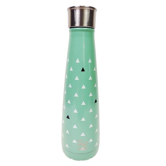 Sip by Swell Insulated Water Bottle Stainless Steel 15 oz Mint Green Triangles - Picture 1 of 8